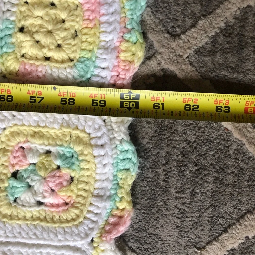 Granny, square, crocheted,‎ blanket Pastel Crochet Throw Blanket